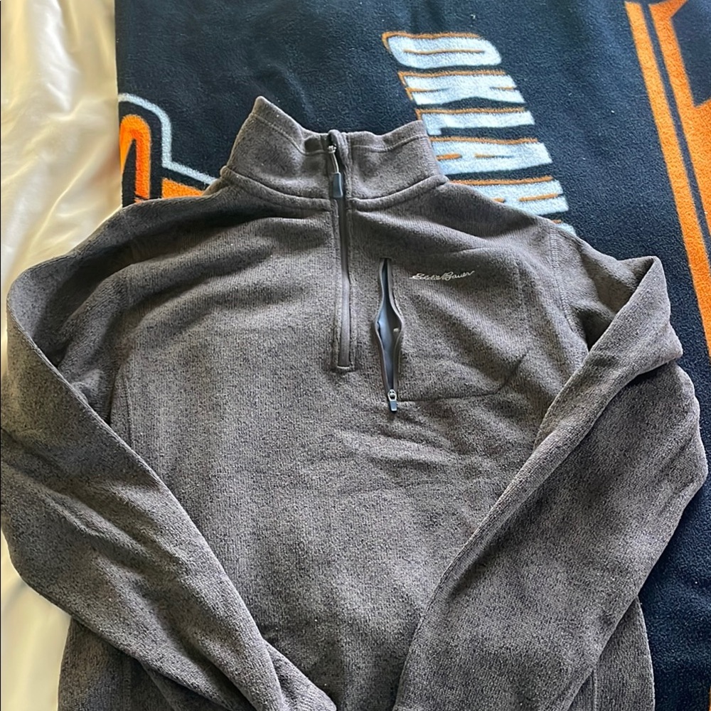 Eddie Bauer brown small quarter zip